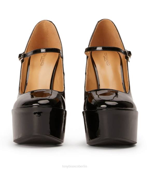 Plateau-Absätze| de Tony Bianco Frauen Jimmy-Heels schwarzes Lackleder 462417